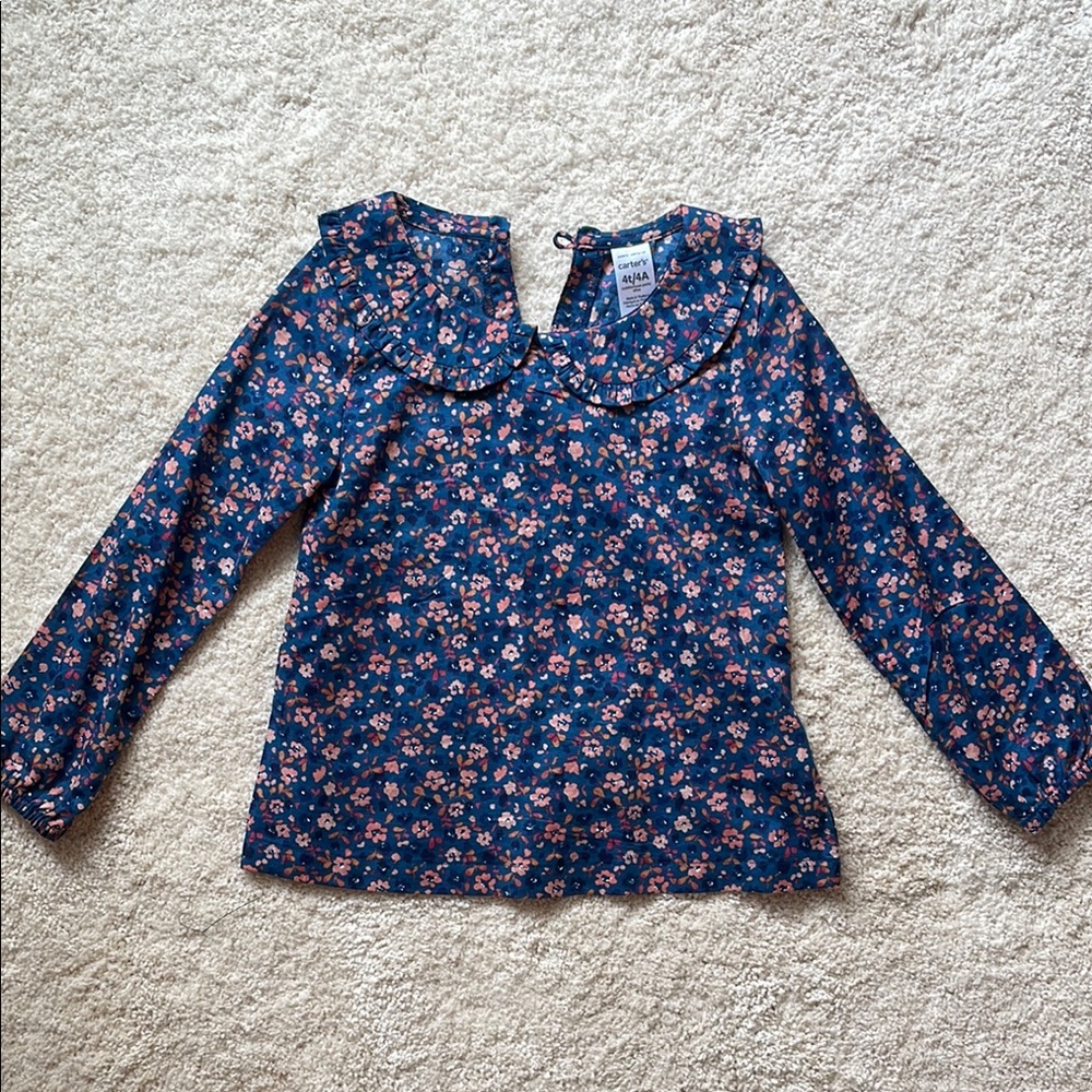 Blue Floral Blouse